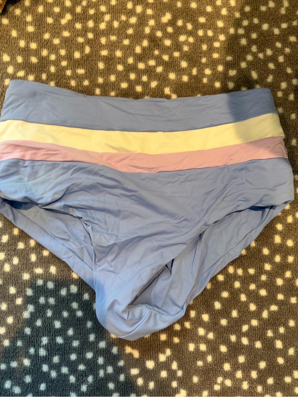 l*space Blue Bikini Bottom with Yellow and Pink Stripes